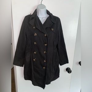 Women's Juicy Couture Black Trench Coat, Medium